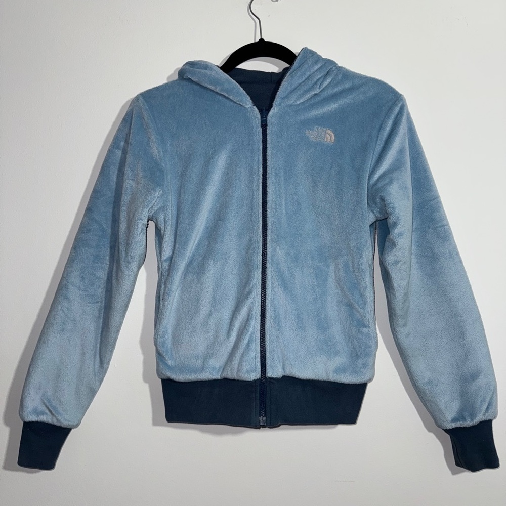 The North Face Reversible Fleece‎ Hoodie Blue and Light Blue Women’s XS - Picture 3 of 13
